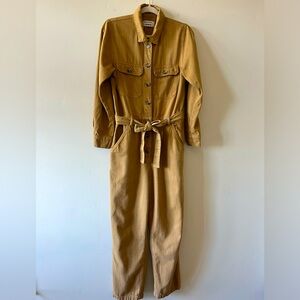 REFORMATION - Tan Button Up Jumpsuit, size 8 with Belt